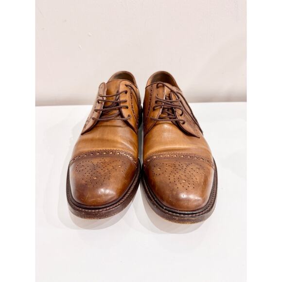 Gucci Leather Brogue Detail Lace Up Derby Formal Dress Brown Men's Size 11 - Picture 2 of 6